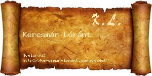 Kercsmár Lóránt névjegykártya