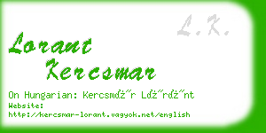 lorant kercsmar business card